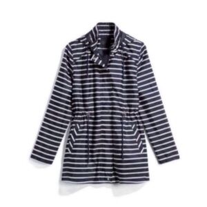 Plus Size Navy & White Striped Sorelle Rain Jacket